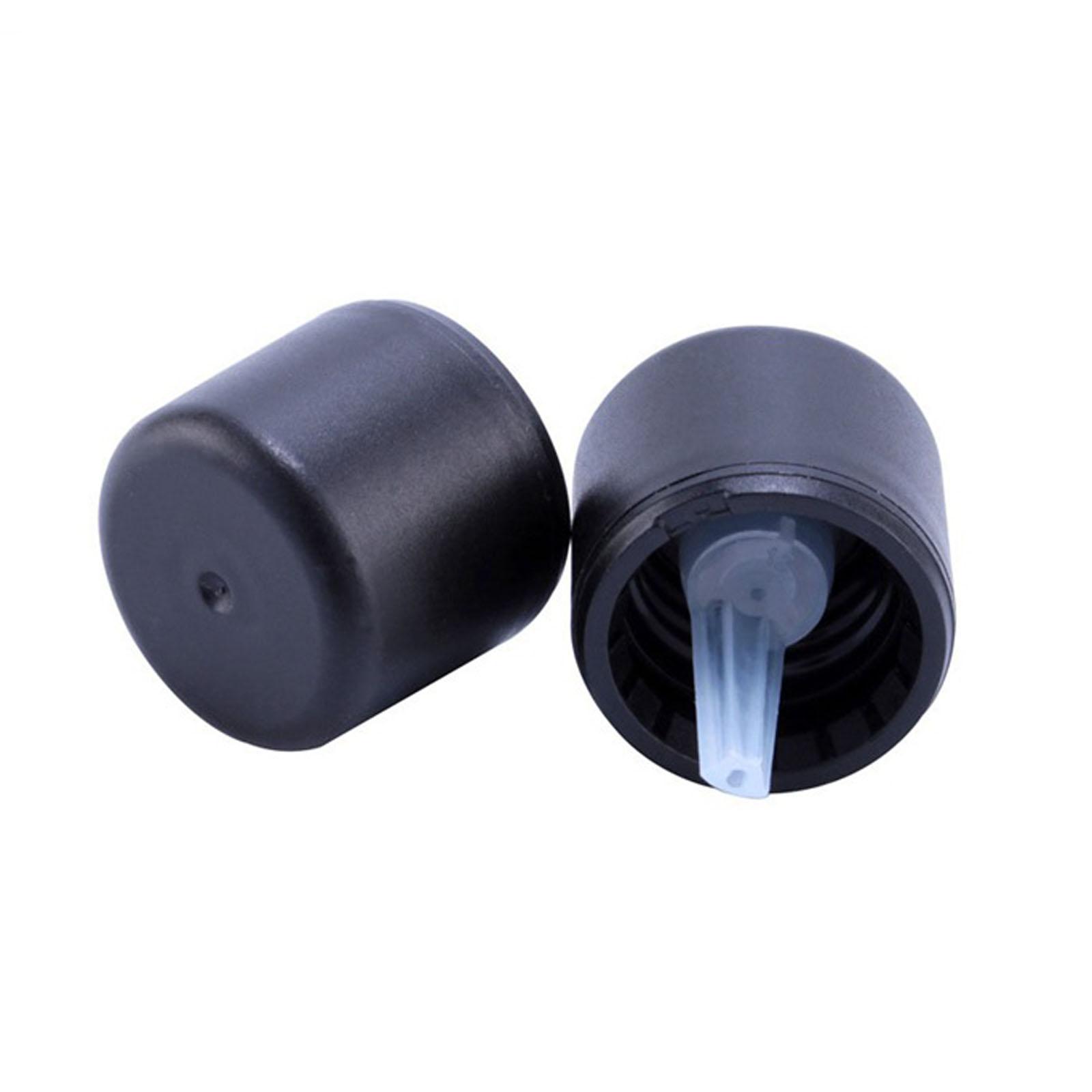 

18-Tooth Flat Top -Theft Cap - Black 18410 Plastic Screw Cap, Frosted Surface Oil/Glass Bottle -Theft Cap One Size