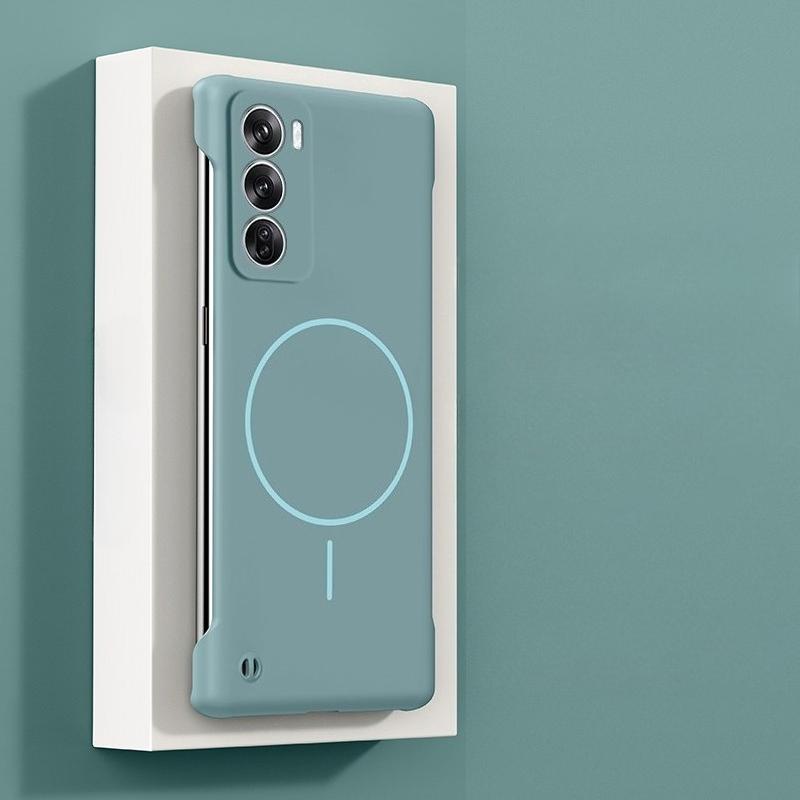 Ultratunt ramlöst magnetiskt skal för OPPO Reno 12 Pro Magsafe Hårt PC Matt Skyddsskal OPPO Reno 12F 13Pro 14 Pro