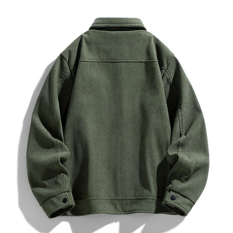 Cordjacke Herren Frühling Herbst Cargo Umlegekragen Einfarbig Lässig Oberbekleidung Männermode Vintage Jacke Mäntel Übergröße 5XL