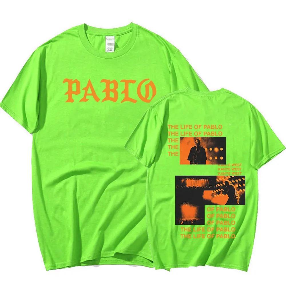 

2024 Kanye West Graphics Print T-Shirt THE LIFE OF PABLO T-Shirt Літня унісекс жіноча мода в стилі хіп-хоп, великі футболки з короткими рукавами унісекс XL