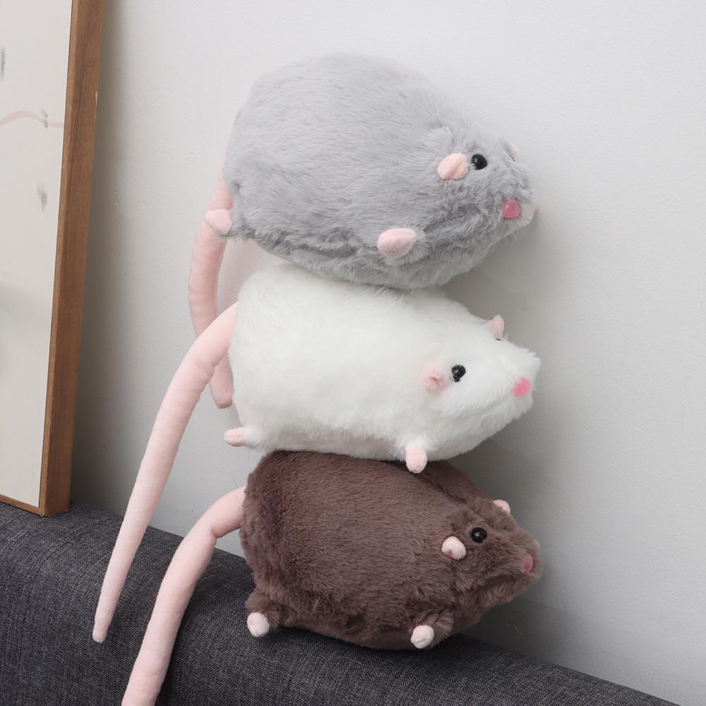 Plush Flower Branch Rat Doll Cartoon Animal Figure Cute Mouse Doll  Kids Gift Birthday