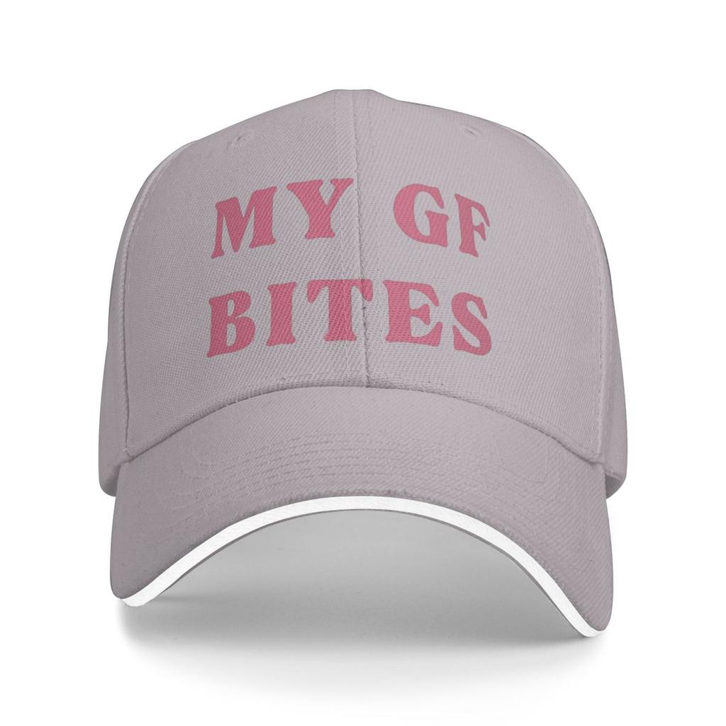 Baseball Caps Funny My GF Bites Letter Print Trendy Customized Unisex Sport Spring Caps