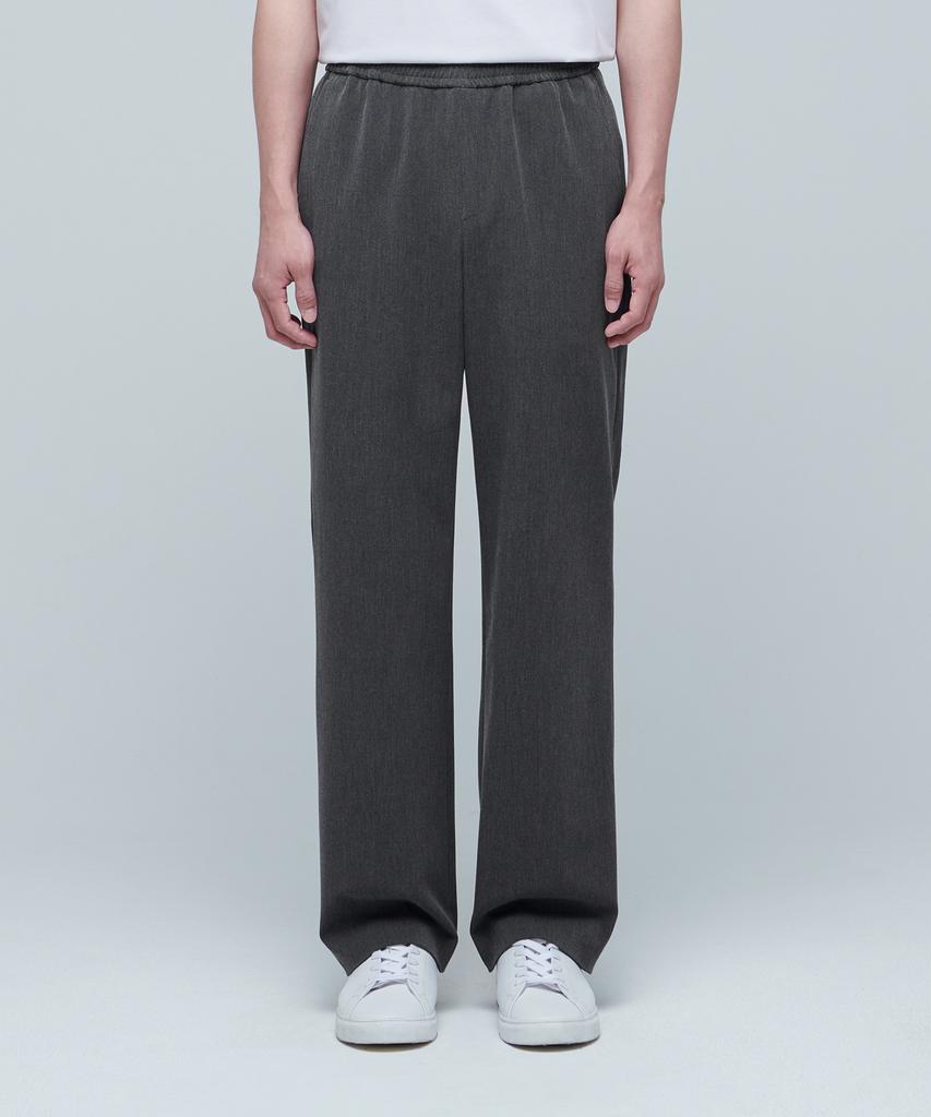 MUSINSA STANDARD Genderless Wide Banding Slacks [Medium Gray]