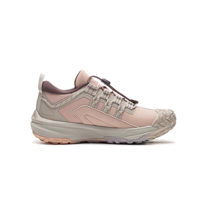 Li Ning Comfortable Versatile Non-Slip Wear-Resistant Mid-Top Outdoor Shoes Kids Shoes Peach Pink YKEU006-2
