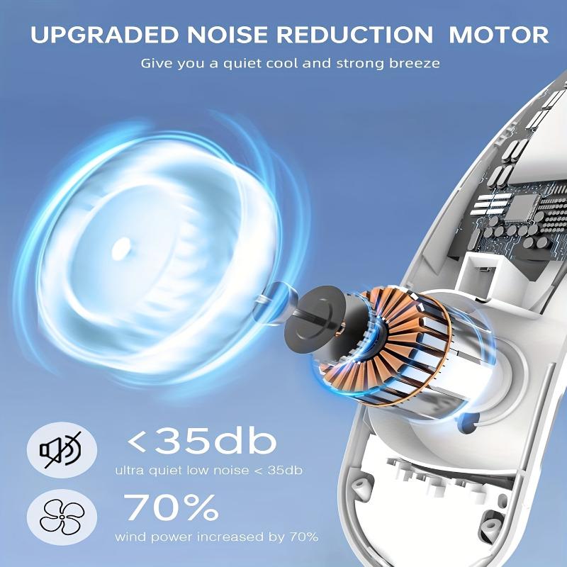 Bladeless Nackenventilator 4 Turbo Tragbarer Nackenventilator 4000 mAh Akku USB Wiederaufladbar Persönlicher Ventilator 3 Geschwindigkeiten 360° Kühlender Luftstrom LED Tragbarer Ventilator
