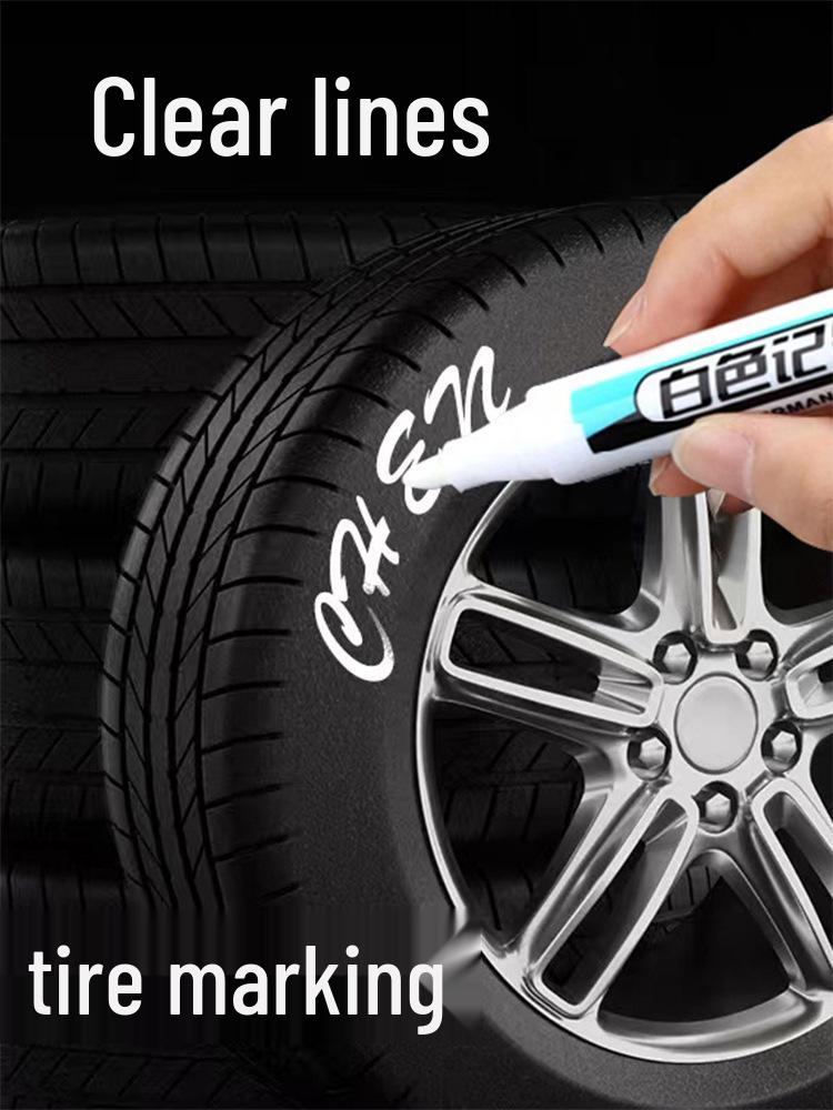 Marker alb impermeabil cu vârf fin și cerneală nerefuzabilă, care nu se estompează