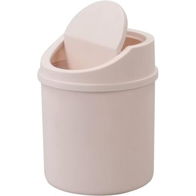 Plastik Mini Masaüstü Çöp Kovası Sallanır Kapaklı, Minik Sallanır Kapaklı Çöp Kovası, Pembe