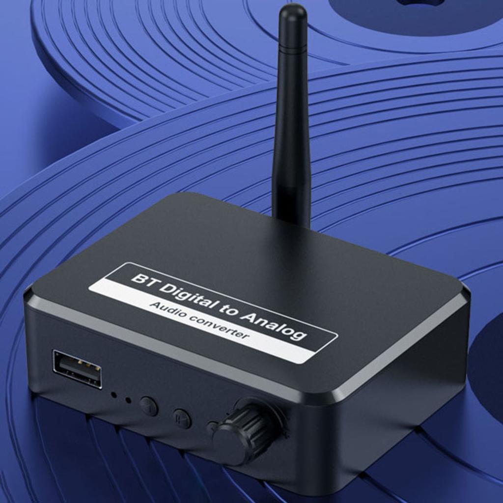 Bluetooth 5.1 Receiver Multifunction RCA 3.5mm Jack Supports U Disk Playback Digital to Analog Sound