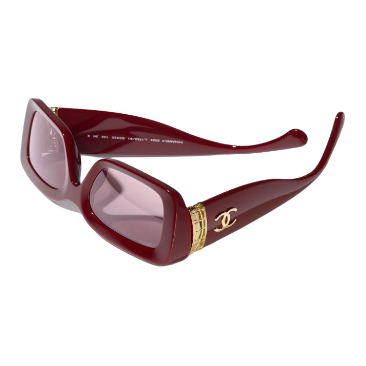 Chanel Logo Design Square Sunglasses Unisex sunglasses Brown Red S1A71662X06081S9211