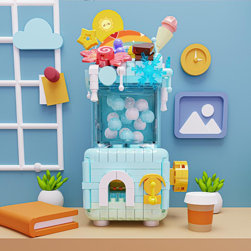 New Idea Fun Gacha Machine Building Blocks Toys For Children's Egg Twisting Game Machine Birthday Gifts