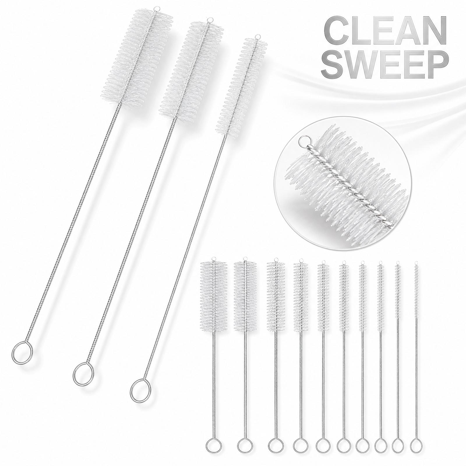 10-Pack Straw Cleaning Brushes - Reusable Straw Brush Set for Bottles and Cups One Size