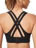 Yvette Sports Running and Fitness Origin XL Plus Women's Lace-Up Bra, No-Slip Bra, Black,