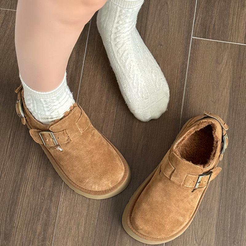 All-Match Winter Shoes Women Clogs Platform Female Footwear Shallow Mouth Round Toe Casual Sneaker Creepers Dress New Retro Slip