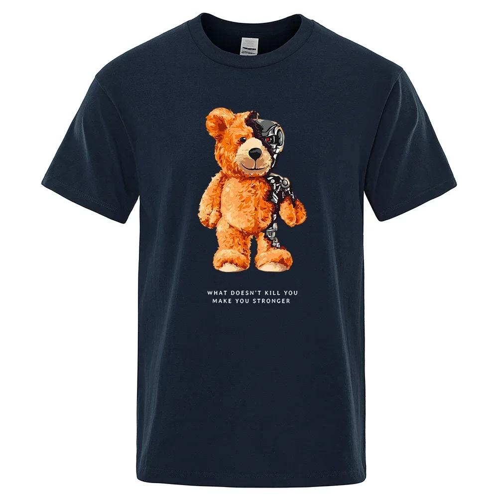T shirt Men Short Sleeve Teddy Bear Show You What I Am Really Look Like T-Shirt Oversized Cotton Tees Fashion Casual Clothing