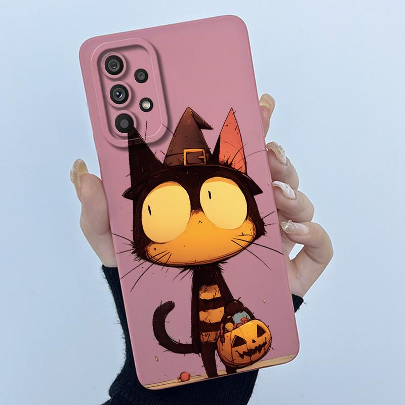 Shockproof Matte Case For Samsung Galaxy A32 A52 A52S A72 M52 5G Lovely Cartoon Liquid Silicone Camera Protective Bumper Cover