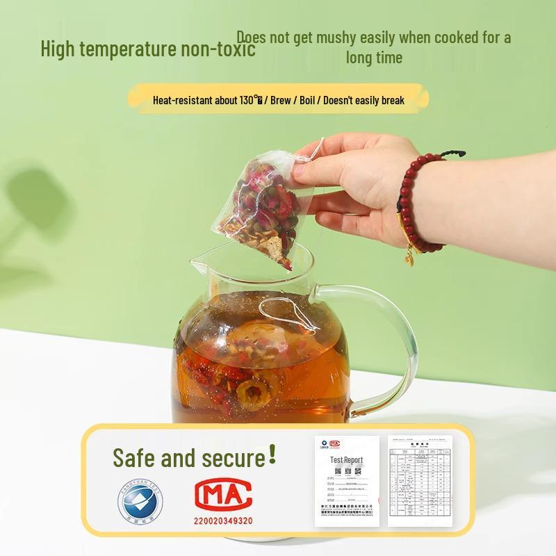 This product's name can be rewritten as: "Food-Grade Disposable Non-Woven Tea and Spice Bags for Soup and Tea Brewing."