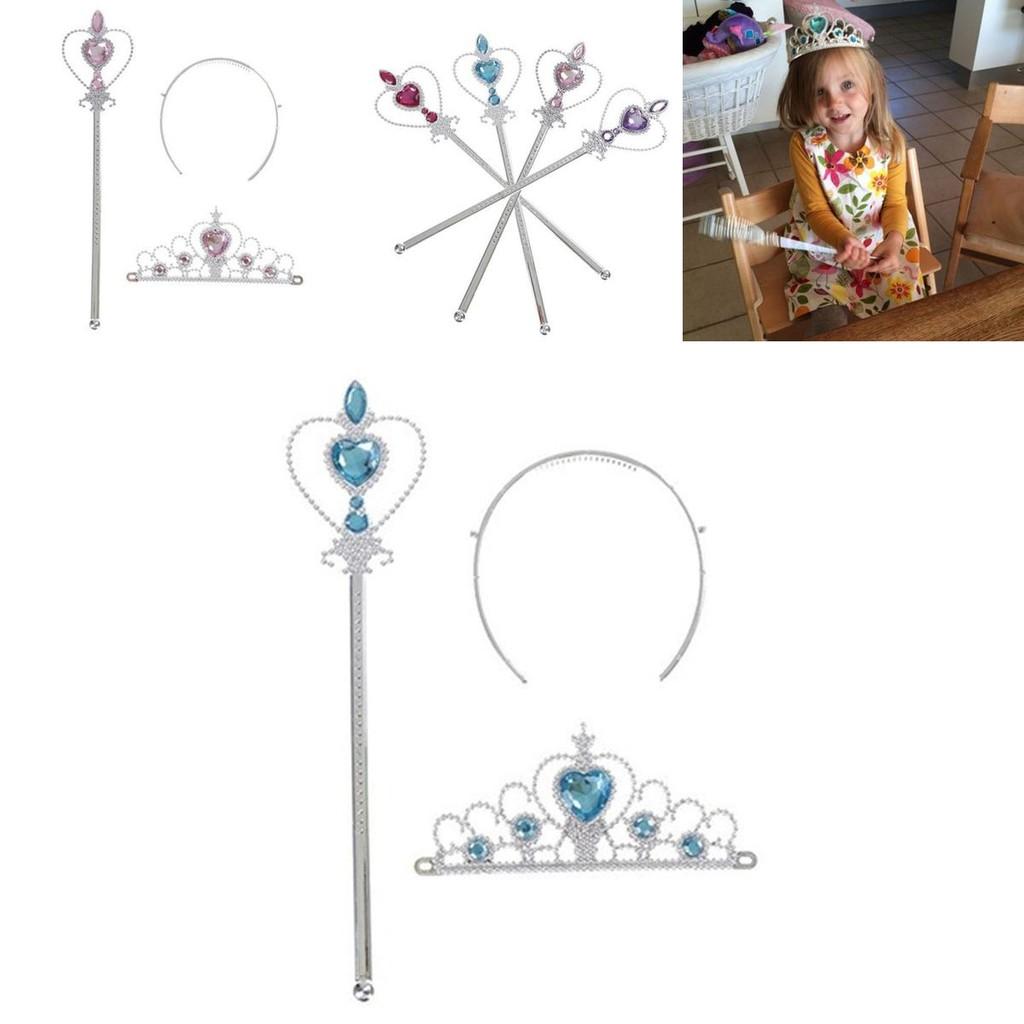 Shining Girl Princess Belle Dress Up Party Accessory 2pcs Set With Wand Tiara