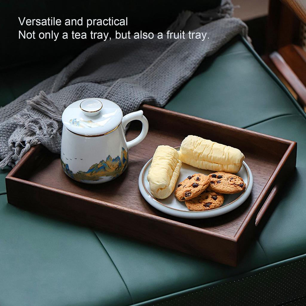 Food Serving Tray Food Tray Tea Tray Rectangular Wooden Serving Tray with  Breakfast Food Tray for Tea Coffee Fruit Snack
