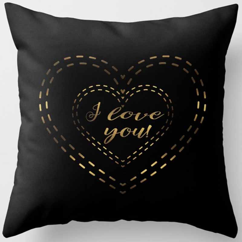 Black and Yellow Square Pillowcase, Home Decoration, Car Sofa Cushion Cover 45cm*45cm