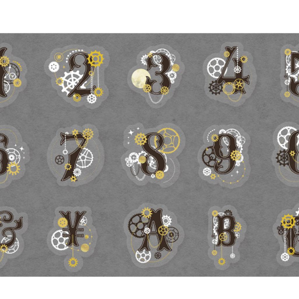 30 Pcs PET Laser Gold Theme Stickers Handbook Theme Stickers DIY Scrapbook Material Decoration Stickers Numbers