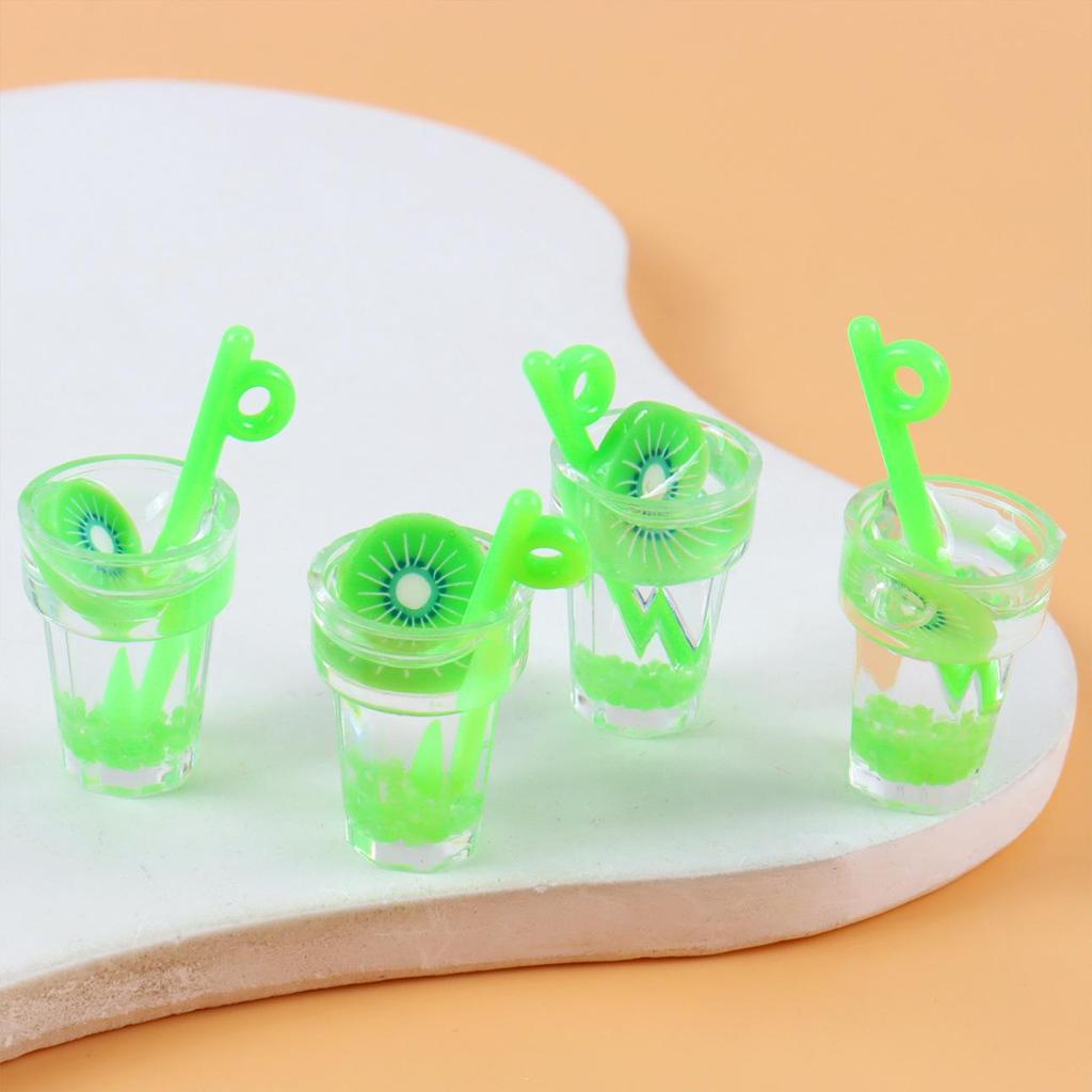 Mini Luminous Fruit Straw Cup Keychain Pendant - Cute Jewelry Accessory