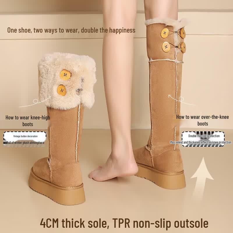 Daphne Women s Plush Lined 2-Way Wear Snow Boots 36