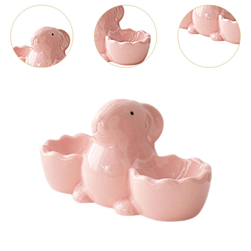 Ceramic Egg Cup Bunny Egg Stand for Home Decor Lunch Easter Decoration
