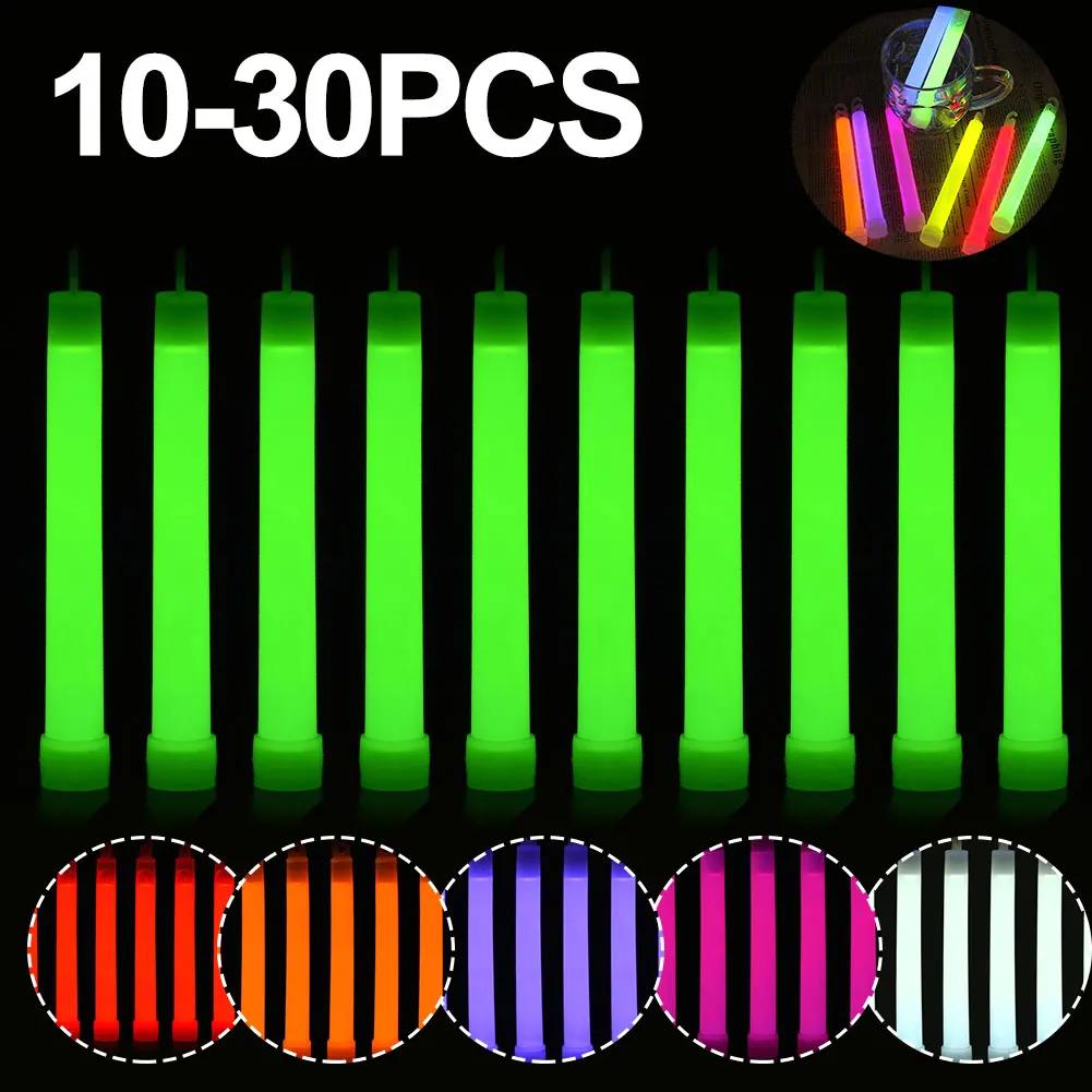30pcs Glow Light Sticks Waterproof Military Concert Party Light Stick with Hook Camping Hiking Walking Festival Supplies