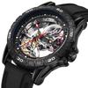 Skelett Herrenuhren Luxus Tourbillon Automatisch Mechanisch Herren Armbanduhr Wasserdicht Gummiarmband Leuchtend Reloj Hombre