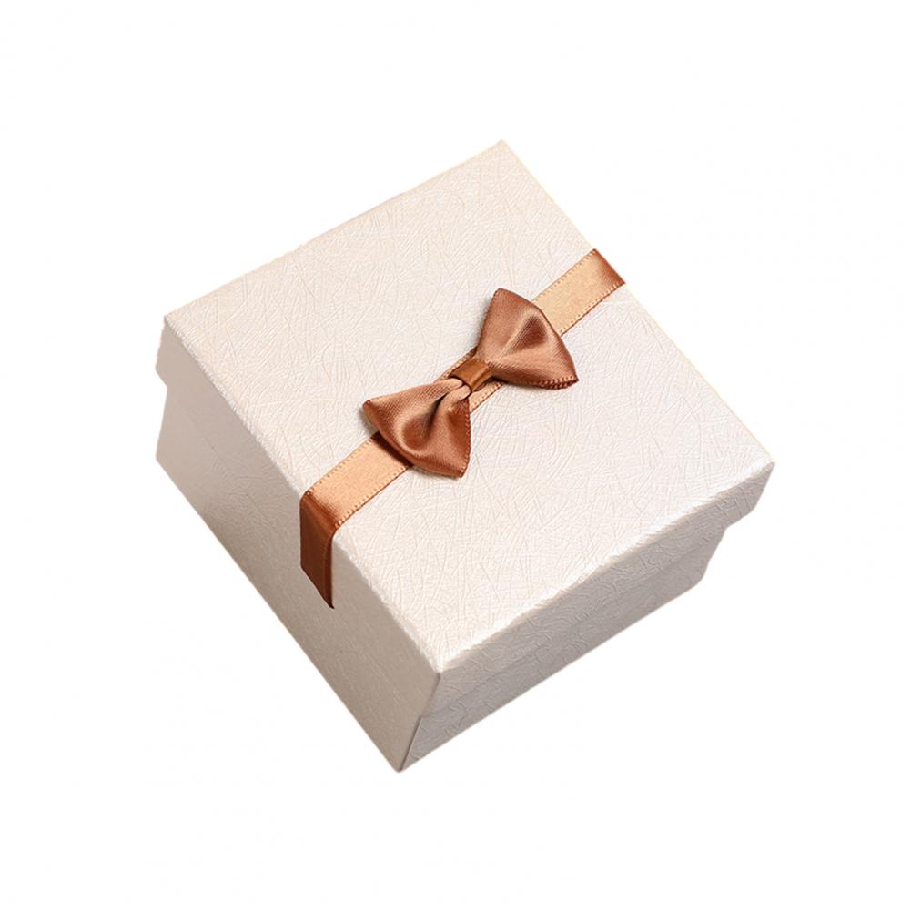 Presentförpackning med bandrosett och kudde Alla hjärtans dag Brudtärna Bröllop Födelsedagspresent Inslagning med lock Bärbar smyckespåse