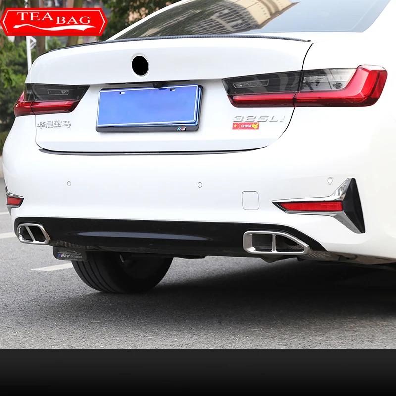 Car Styling Exterior Exhaust Pipe Plating Gas Vent Decorative Frame Tail Throat Modification Accessories For BMW 3 Series G20