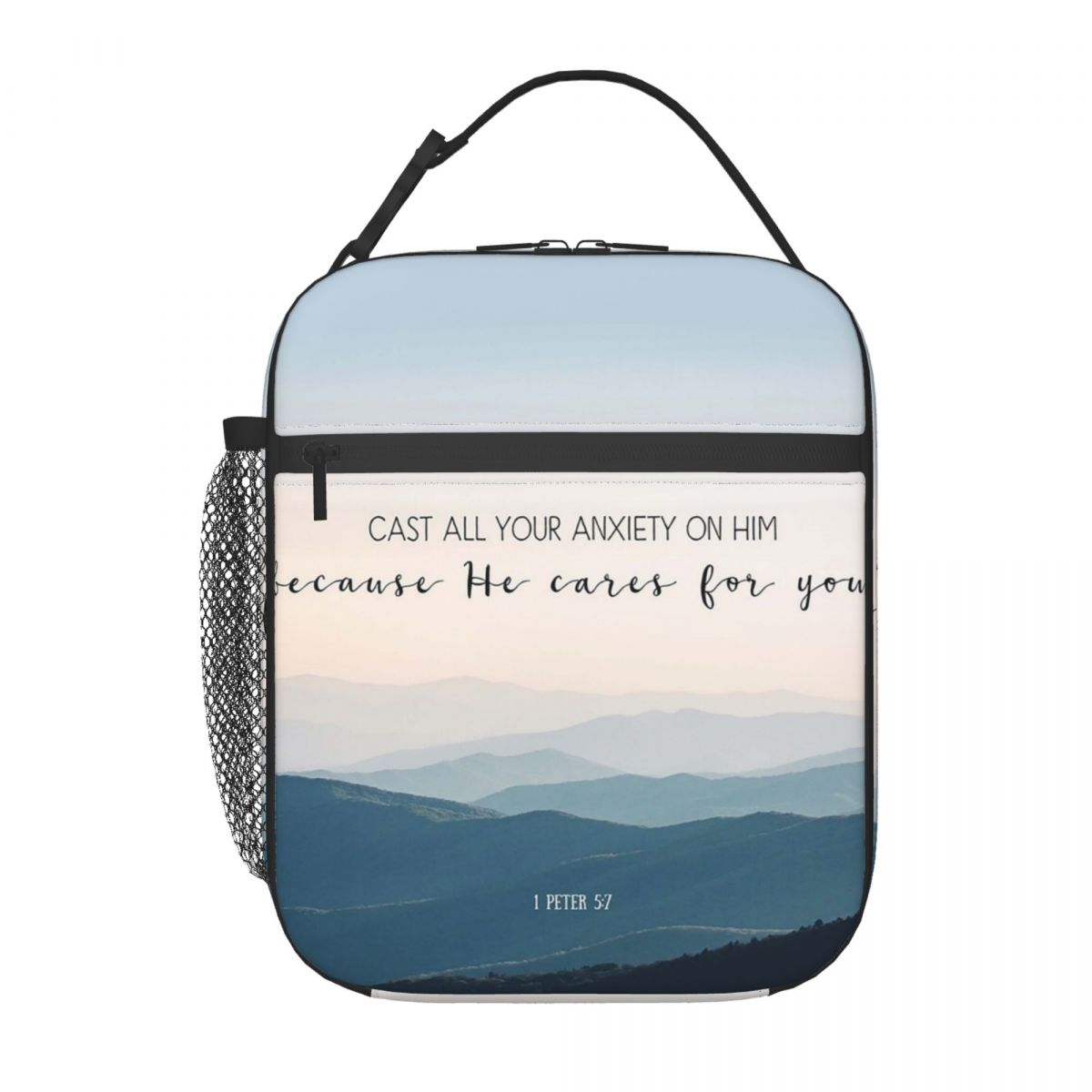 Citation de verset biblique chrétien - Sac à lunch isotherme Anxi pour enfants Sac isotherme scolaire Boîte alimentaire thermique Sac fourre-tout Boîtes à lunch Contenant One Size