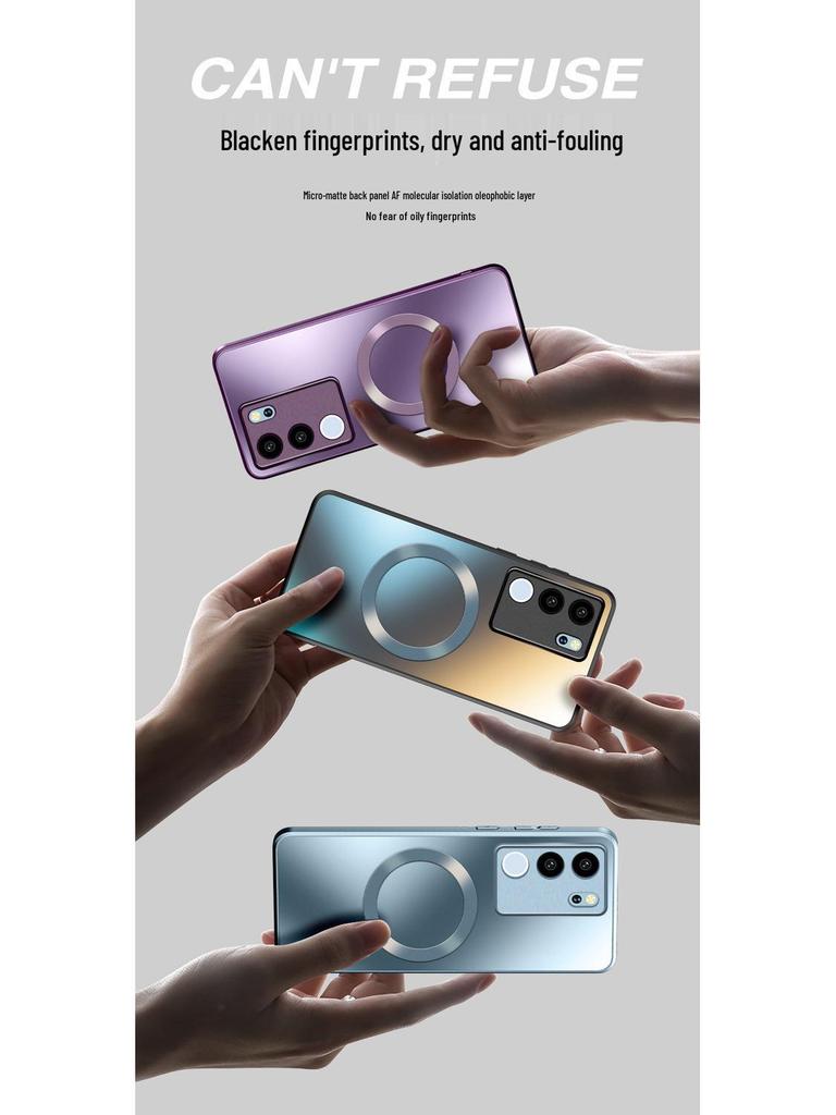 Vivo S17 Pro Magnetic Frosted Protective Phone Case - Advanced Full Coverage Anti-Fall Hard Shell 5G.