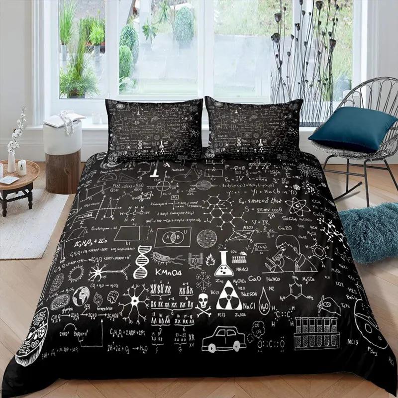

Пододеяльник с математическими функциями Комплект постельного белья с математическими уравнениями Двуспальный Микрофибра Наука Геометрия Чехол для одеяла Образовательный Чехол для одеяла Single135x200cm 2pcs