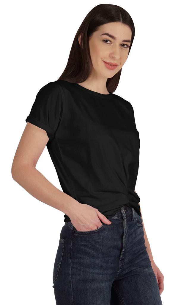 Inkmeso Summer Twist Front Knot Crop Top For Women With Short Sleeves Tee
