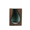 Wooden Glass Vase Transparent Flower Pot Desktop Ornament Hydroponic Flower Holder  Office