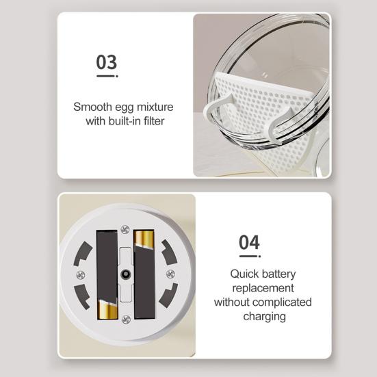 Electric Egg Stirring Cup Large Capacity Portable Cordless Automatic Mixing Cup Multi-purpose High Speed Coffee Milk Protein Powder Stirring Cup