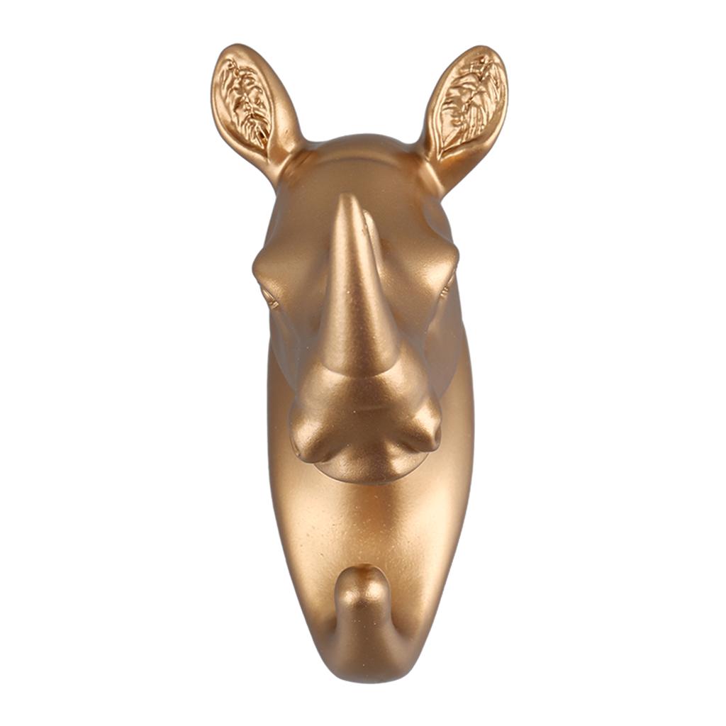 Resin Animal Shape Hook Wall Mounted Hanging Hook Decorative Hook for Coat Towel Key Painted Golden