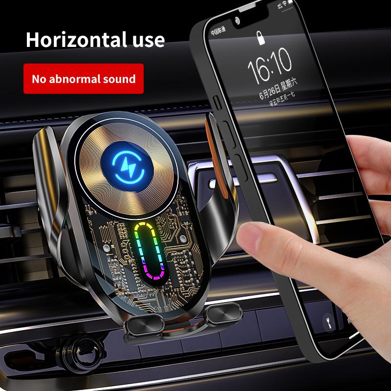 2025 neu A5 Dreiachsige Verknüpfung Kreatives transparentes Aufnahmelicht Leuchtend Kabelloses Laden Handy Autohalterung