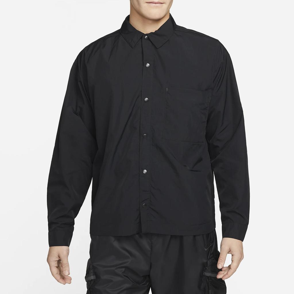 Nike Sportswear Tech Pack Woven Long-sleeve Shirt 'Black' Men's DX0206-010