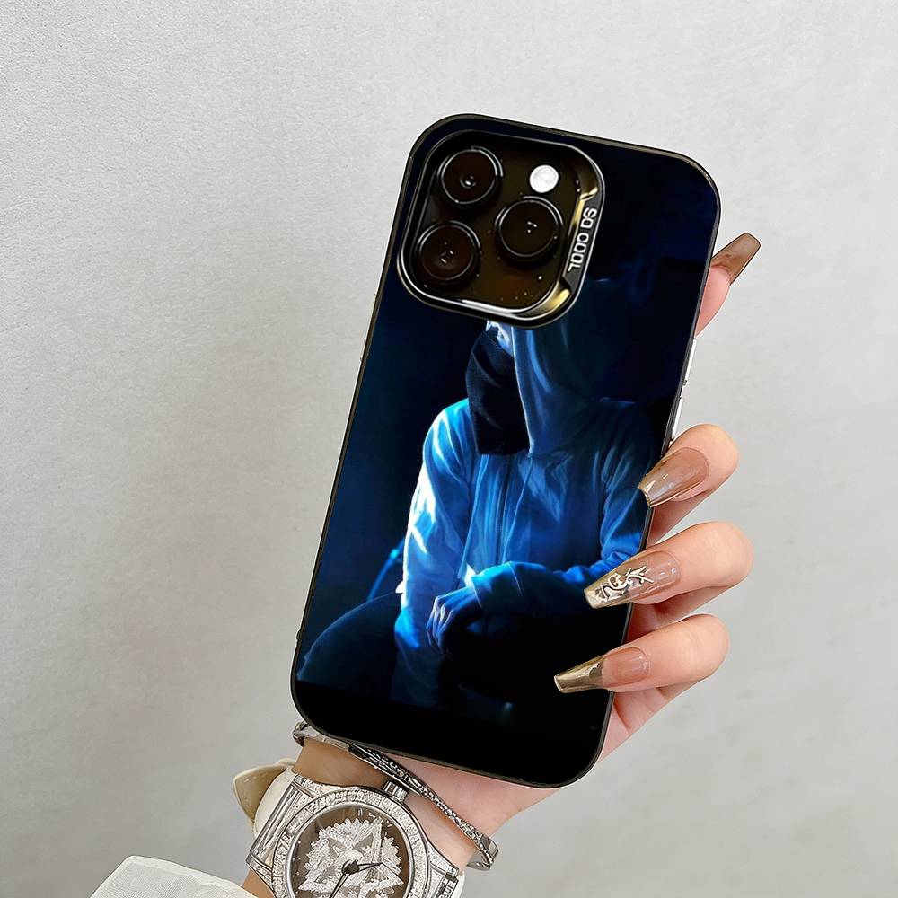alan walker Phone Case For iPhone 17,16,15,14,13,12,11 Plus,Pro Max,XS,Colored Silver Plated Inside Cover