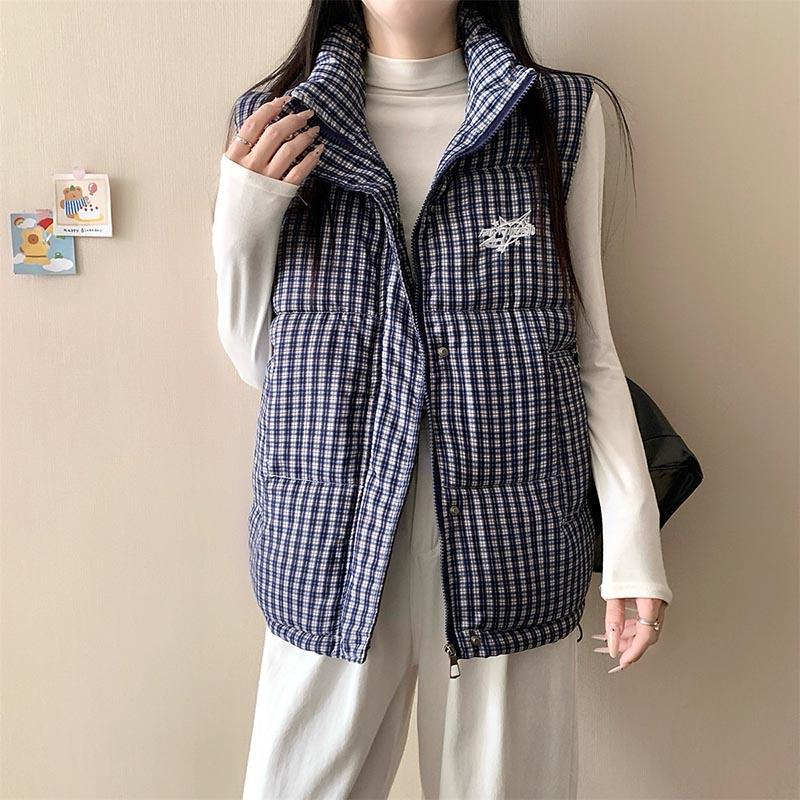 Vest for Women Thickened Down Casual Autumn Winter Oversize Sleeveless Tops Vest High Neck Vest