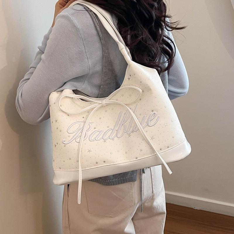 Borsa a Mano Grande Capacità con Motivo a Stelle, Borsa a Tracolla, Borsa a Spalla Singola