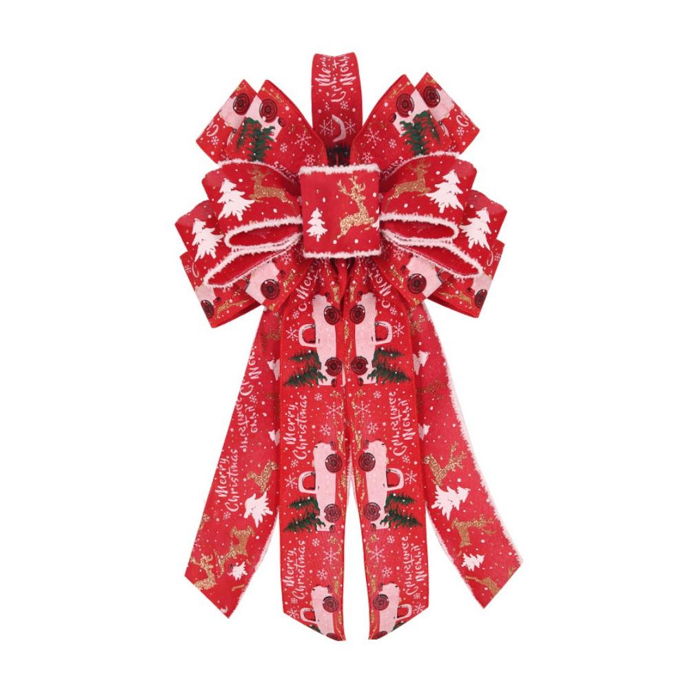 

Рождественское украшение Лук Красный бант Украшение рождественской елки Льняная лента Украшение рождественской елки Лук