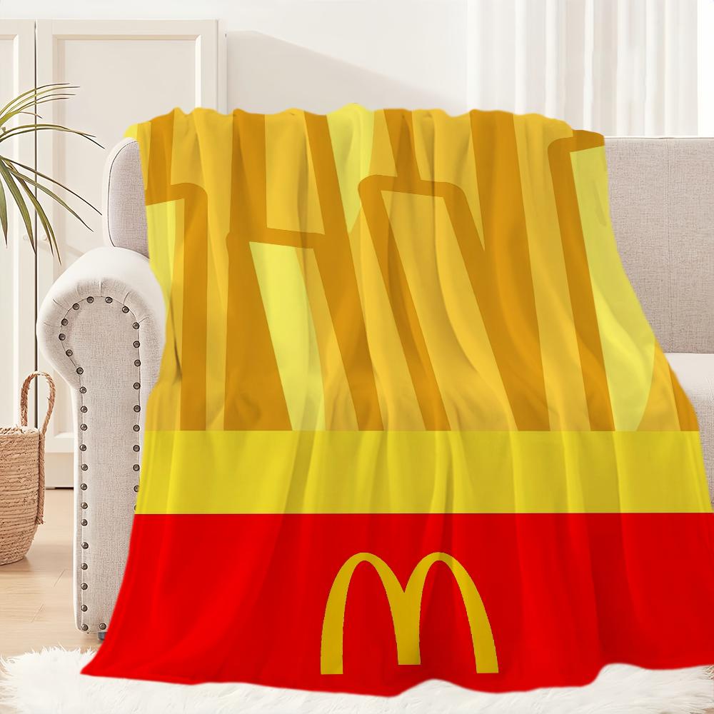 Mode Niedlich M-Mcdonalds Logo Lustige Decke Plüsch Nickerchen Sofa Teppich für Wohnzimmer Büro Schlafzimmer Geburtstag Zuhause Reise Kinder Geschenke