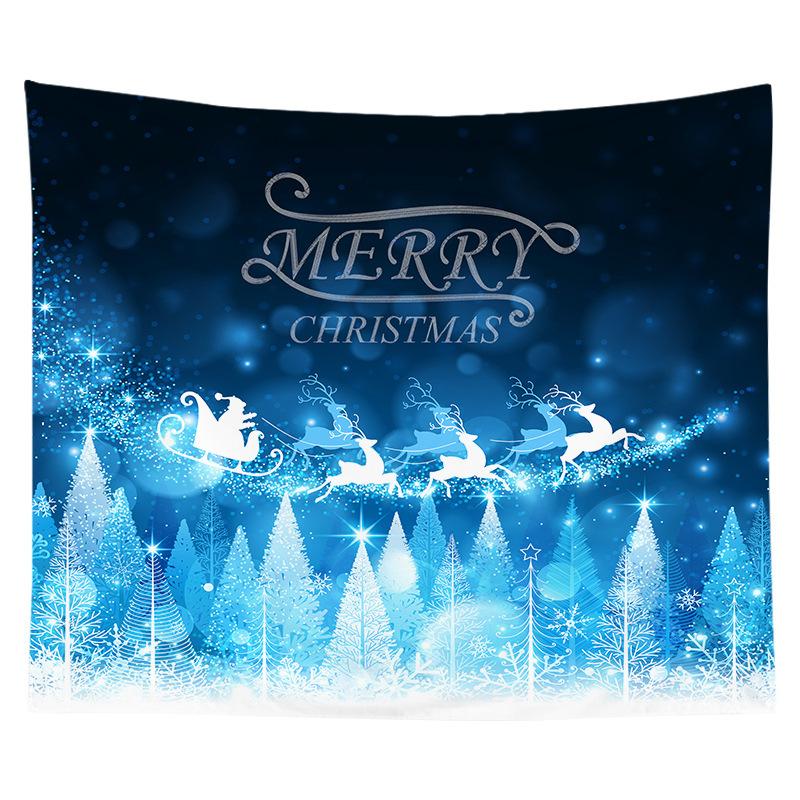 Nordic Christmas Tapestry Watercolor Christmas Tree Print Bedside Hanging Cloth Bedroom Background Cloth