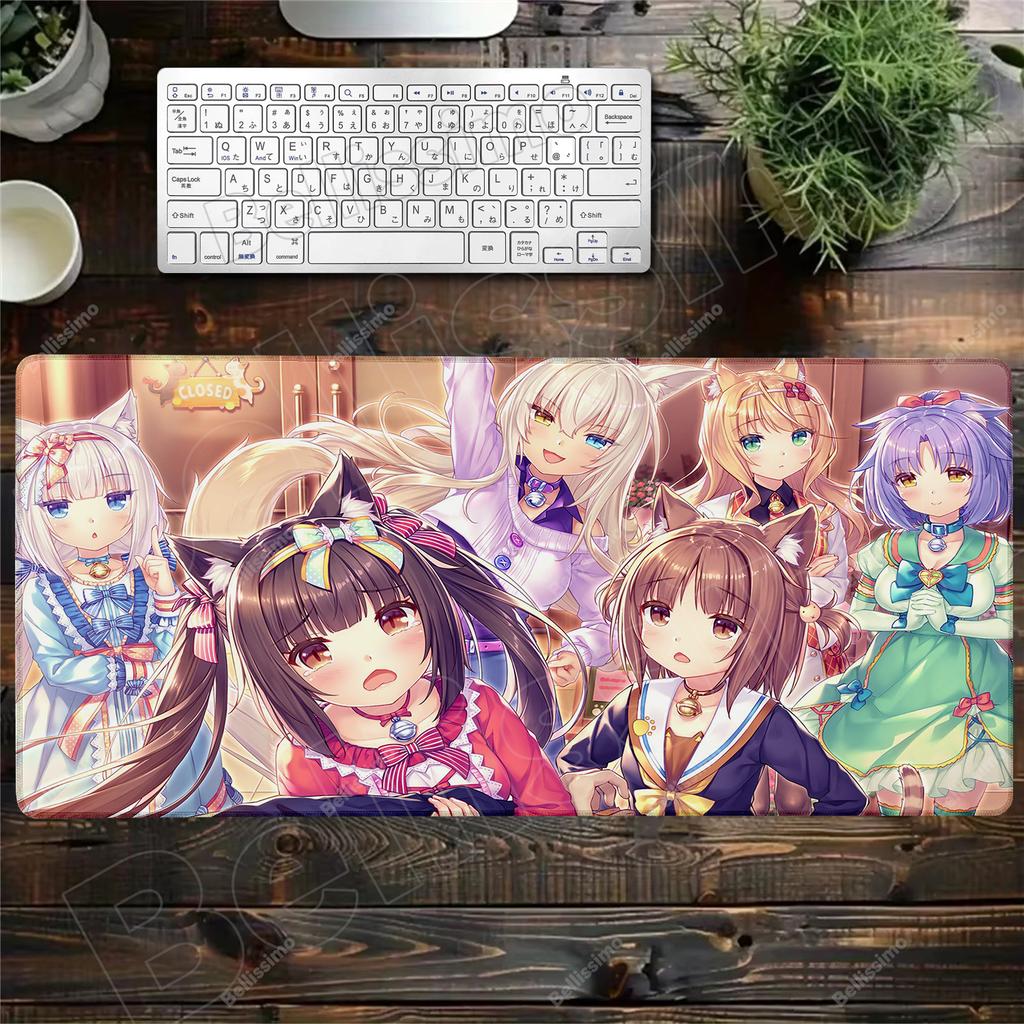 XXL Home HD Computer Desk Mats Mouse Pad Nekopara Mousepad Carpet Gamer Office Laptop Soft Mouse Mat Desktop Mouse Mats 90x40cm