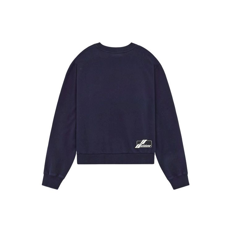 WE11DONE Ss22 Letter Logo Print Crewneck Long Sleeve Sweatshirt Unisex Sweatshirt Navy-Blue WD-TS1-22-548-U-NV