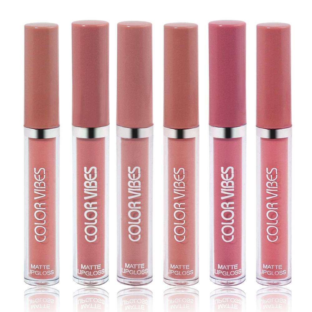 6-color Matte Lip Gloss Set Non-stick Cup Lip Glaze Fixed Lipstick Nude Lip Gloss Waterproof Gift Set
