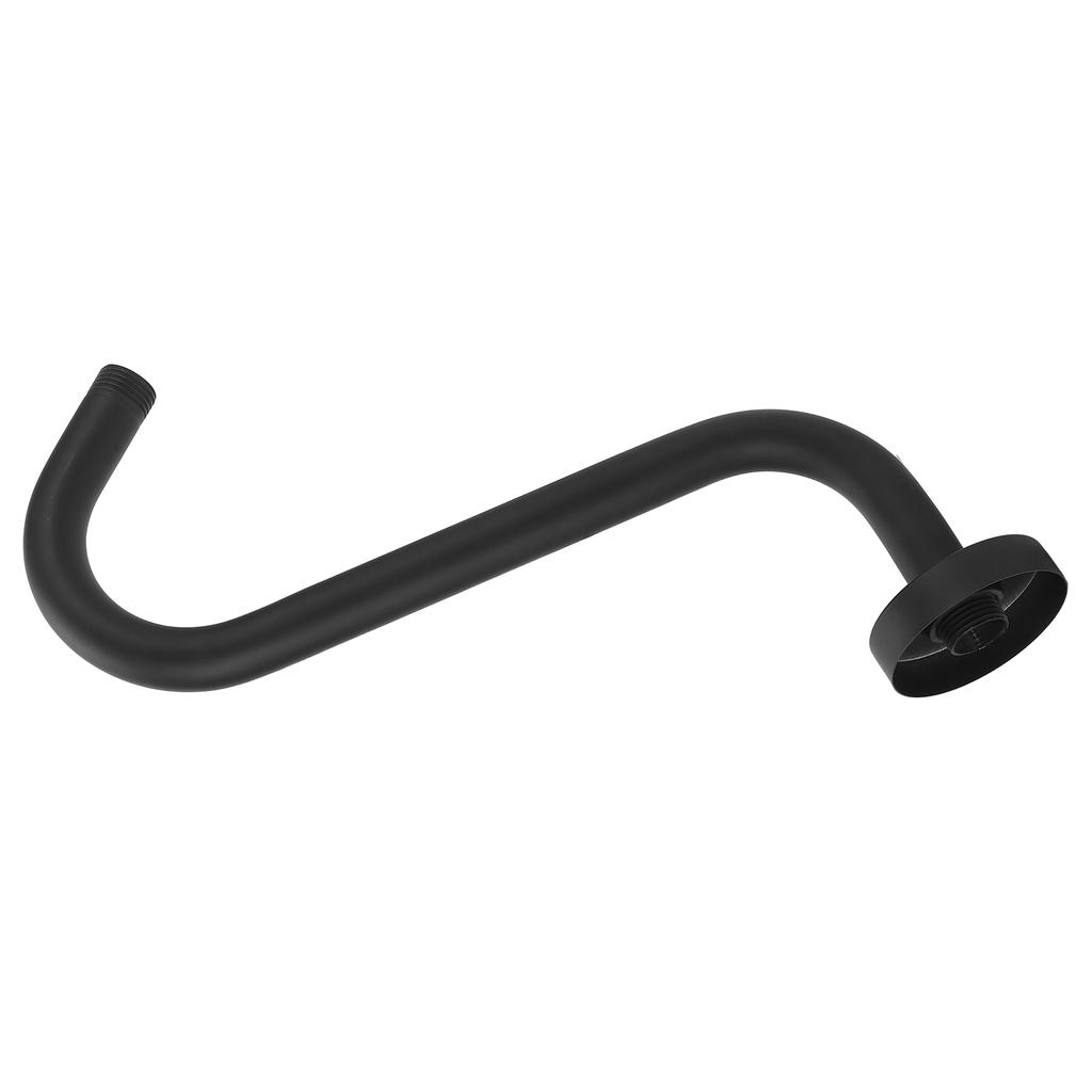 NPT1/2 Braço de Chuveiro Embutido Montado na Parede Haste de Extensão para Chuveiro em Forma de S Verniz Preto Cozido